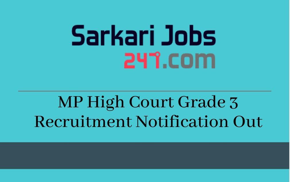 MP High Court Notification 2020 Out For Assistant Grade 3_30.1