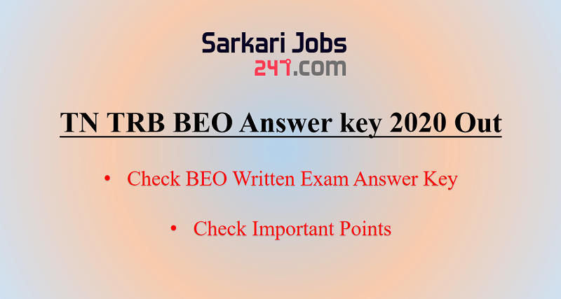 TN TRB BEO Answer Key 2020 Out: Answer Key, Raise Objection_30.1