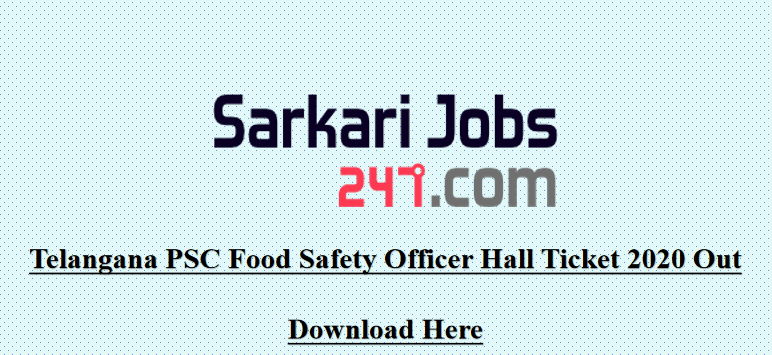 Telangana PSC FSO Hall Ticket 2020 Out: Download Admit Card Here_30.1