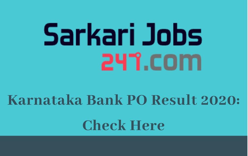 Karnataka Bank PO Result 2020 Out: Check Officer Scale 1 Result_30.1