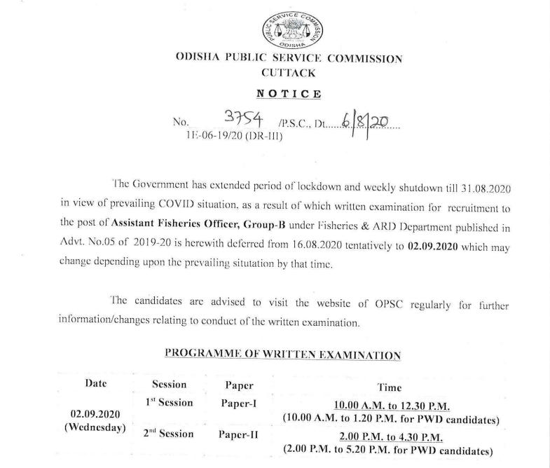 OPSC Assistant Fisheries Officer Admit Card 2020 Out @ongc.gov.in_40.1