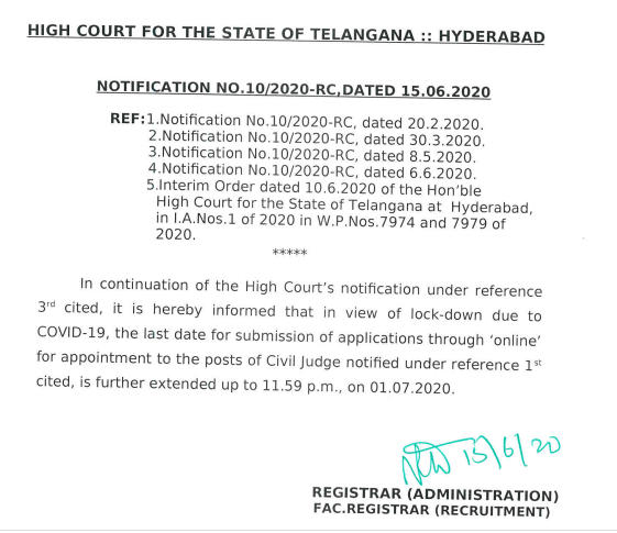 Telangana High Court Civil Judge Recruitment 2020: Check Revised Date_50.1