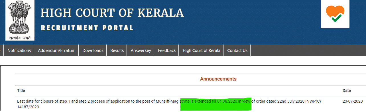Kerala High Court Judicial Service Recruitment 2020: Last Date Extended_40.1