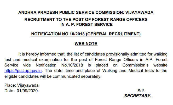APPSC Forest Range Officer Mains Result 2020 Out: Check Result PDF_40.1