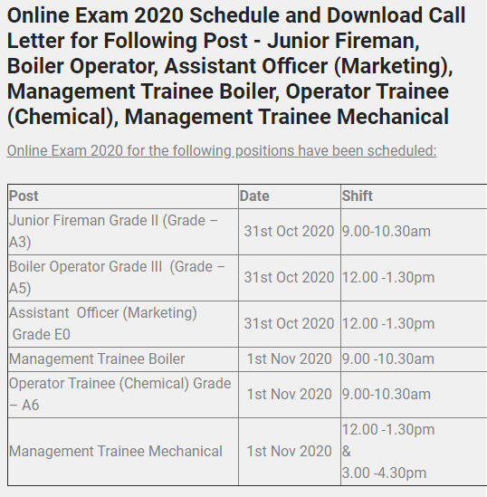 RCFL Management Trainee Admit Card 2020 Out: Download Various Posts Admit Card_40.1