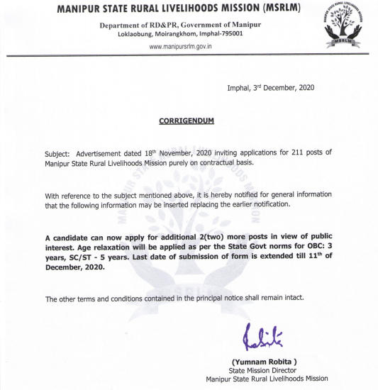 MSRLM Block Coordinator Recruitment 2020: Last Date Extended For 211 Vacancies_40.1