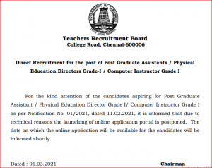 TRB TN Post Graduate Assistant Recruitment 2021: Notification Out For 2098 Vacancies_40.1