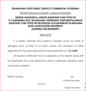 TSPSC Assistant Recruitment 2021: Apply Online Extended For 127 Junior And Senior Assistant Posts_40.1