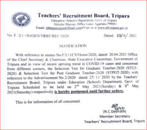 TRB Tripura Recruitment 2021: Exam Postponed For 4080 Posts_40.1