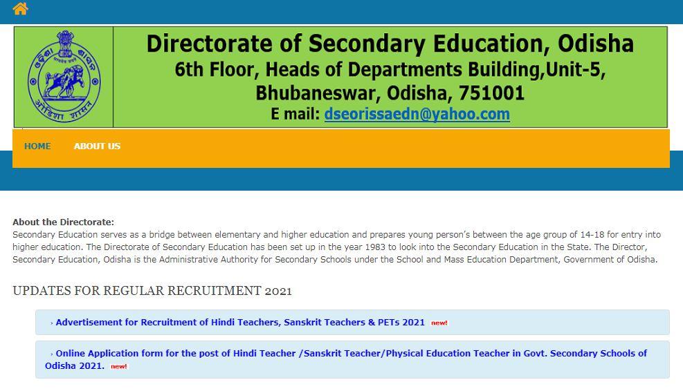 DSE Odisha Recruitment 2021: Notification Out For 4619 Teacher Posts_40.1