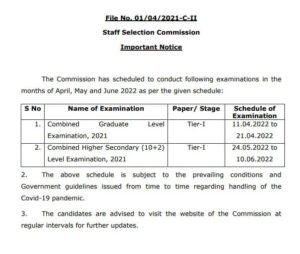 SSC CGL Exam Date 2022 Out for Tier 1 Exam, Official Notice_50.1