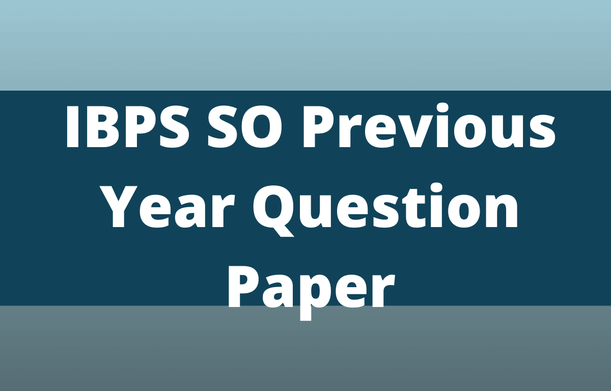 IBPS SO Previous Year Question (1)