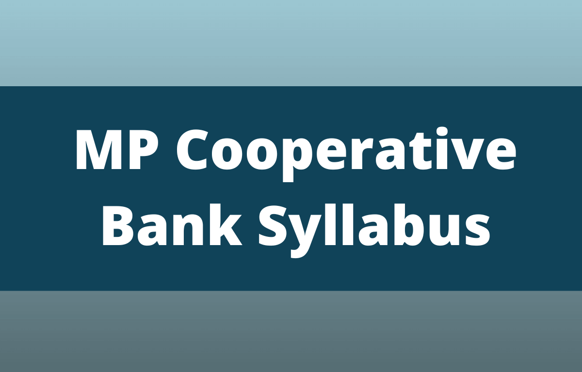 MP Cooperative Bank Syllabus