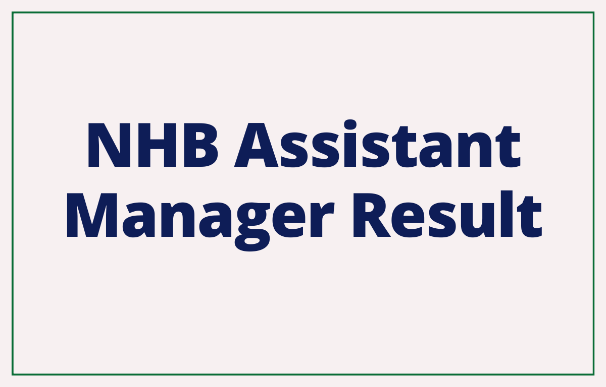 NHB Assistant Manager Result