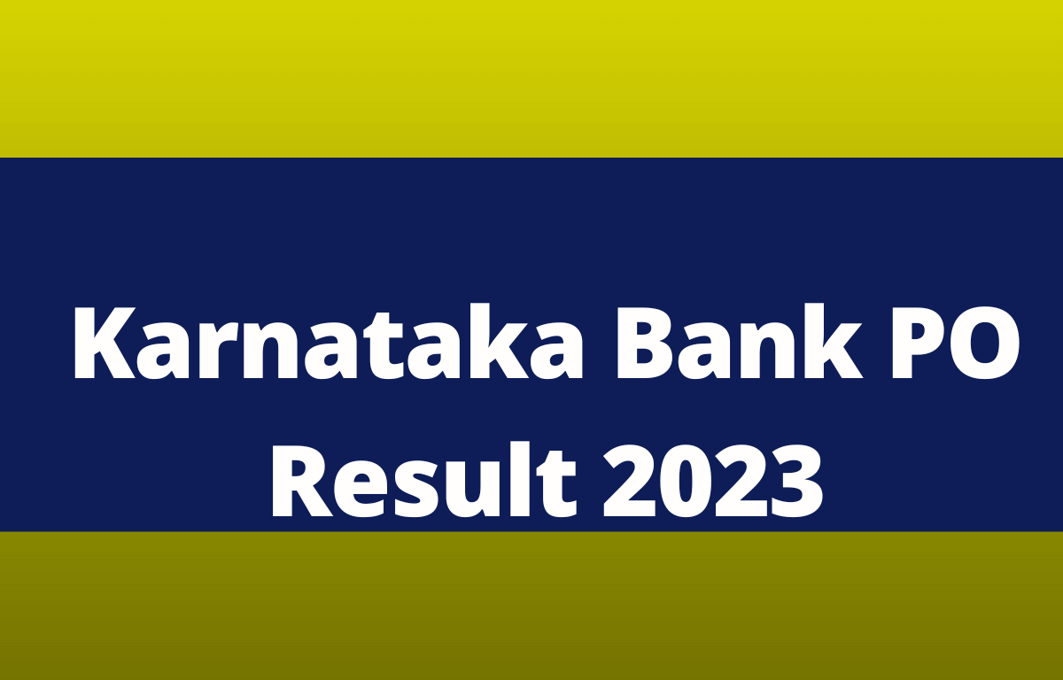 Karnataka Bank PO Result