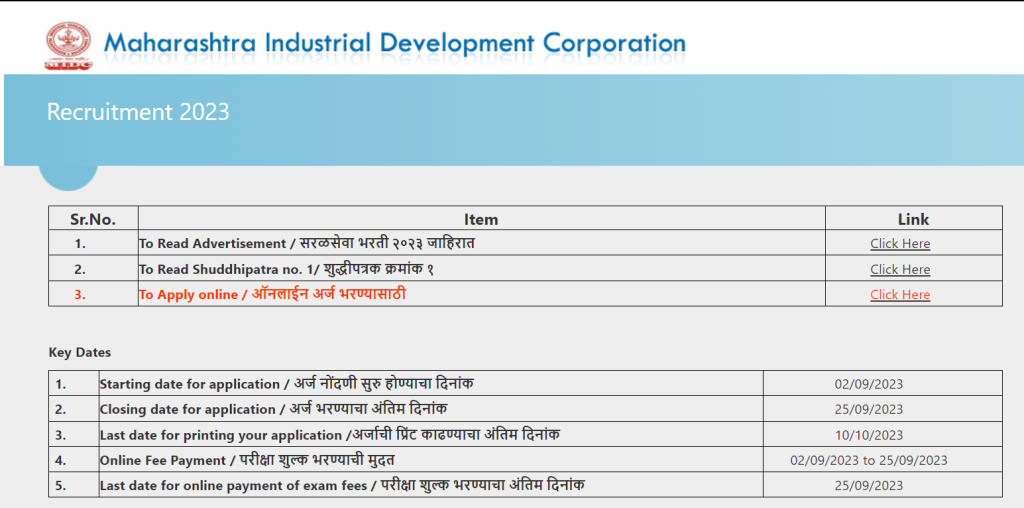 MIDC Recruitment 2023 Apply Online-2