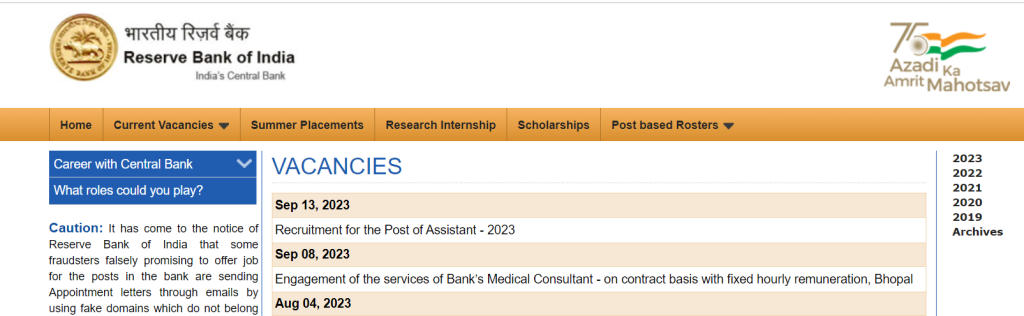 RBI Assistant Apply Online 2023