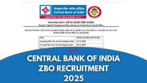 Central bank of India ZBO Recruitment 2025