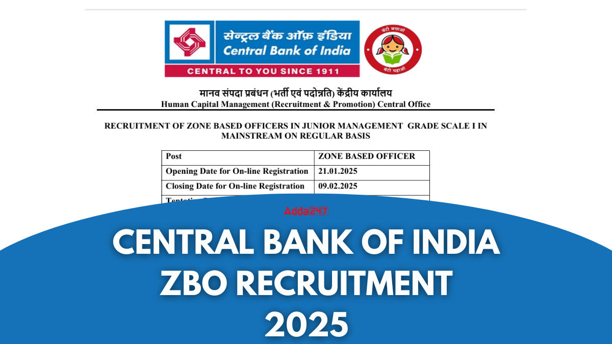 Central bank of India ZBO Recruitment 2025