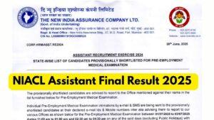NIACL Assistant Final Result 2025