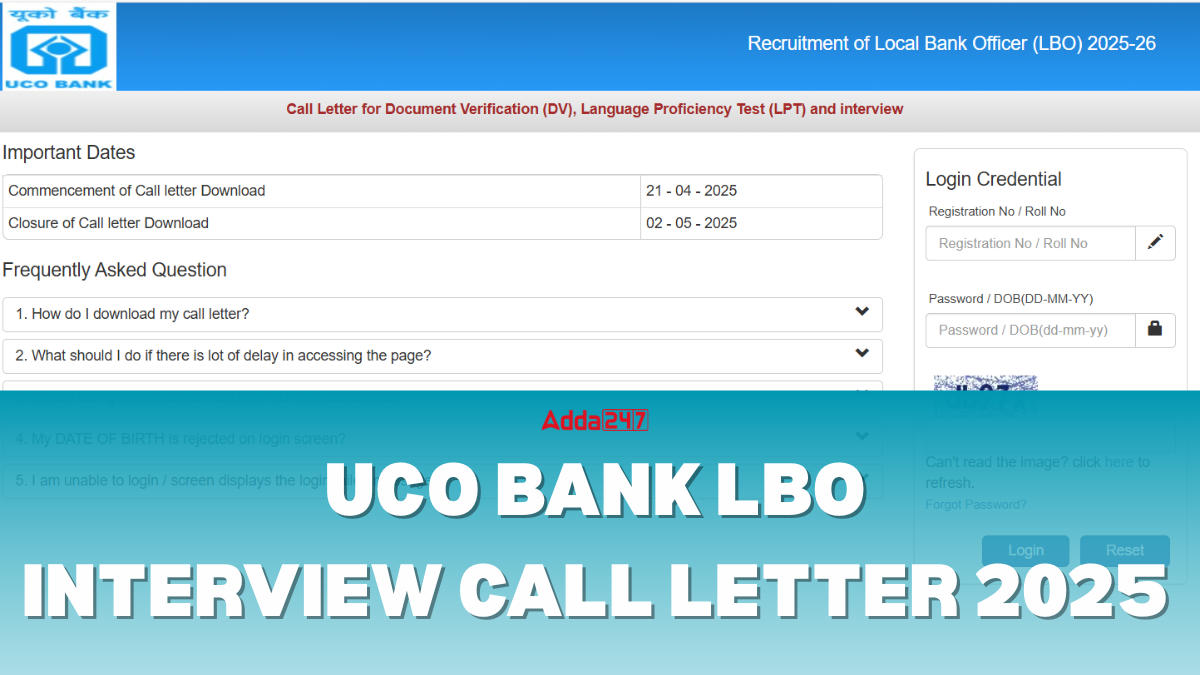 UCO Bank LBO Interview Call Letter 2025