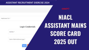 NIACL Assistant Mains Score Card 2025
