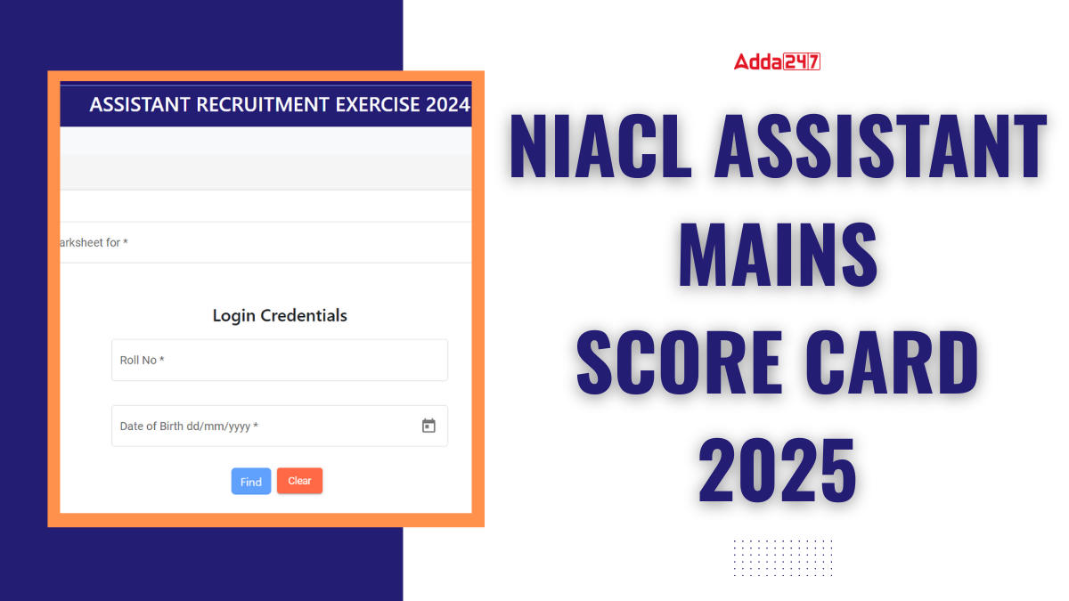 NIACL Assistant Mains Score Card 2025