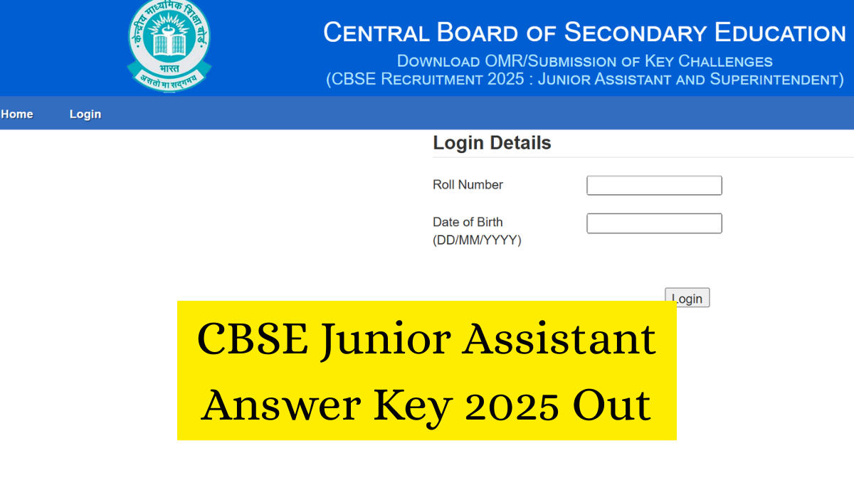CBSE Junior Assistant Answer Key 2025