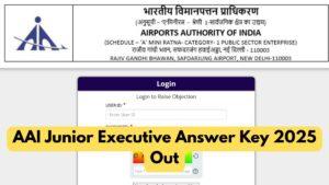 AAI Junior Executive Answer Key 2025 Out