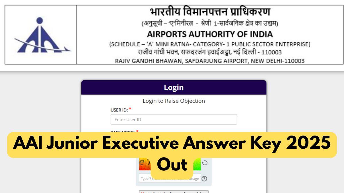 AAI Junior Executive Answer Key 2025 Out