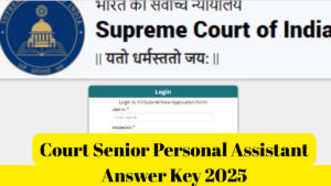 Court Senior Personal Assistant Answer Key 2025