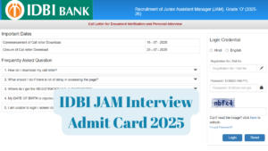 IDBI JAM Interview Admit Card 2025