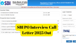 SBI PO Interview Call Letter 2025