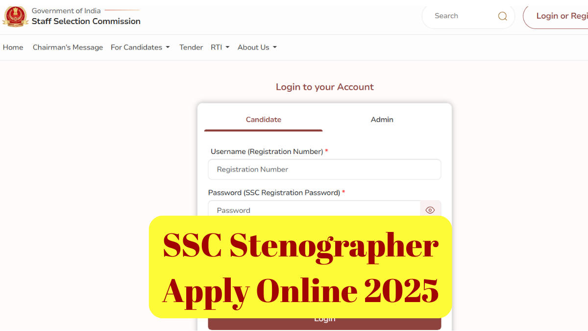 SSC Stenographer Apply Online 2025