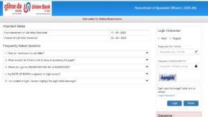 Union bank SO Admit Card 2025