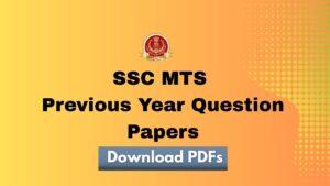 SSC MTS Previous Year Question Paper PDF