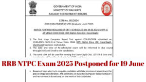 RRB NTPC Exam 2025 Postponed