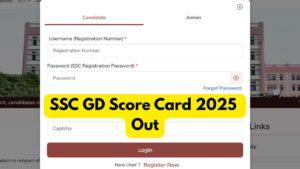 SSC GD Score Card 2025 Out