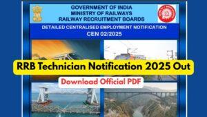 RRB Technician Notification 2025 Out