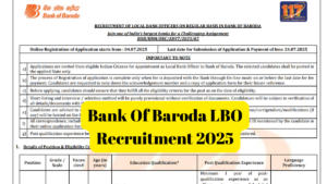 Bank Of Baroda LBO Recruitment 2025