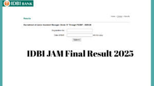 IDBI JAM Final Result 2025