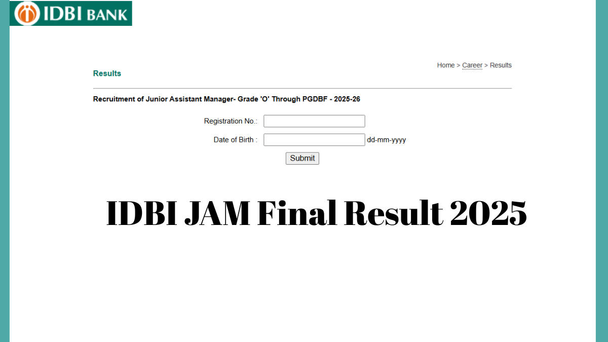IDBI JAM Final Result 2025