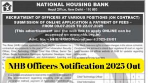 NHB Officers Notification 2025
