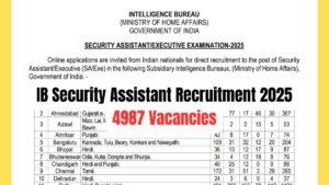 IB Security Assistant Recruitment 2025