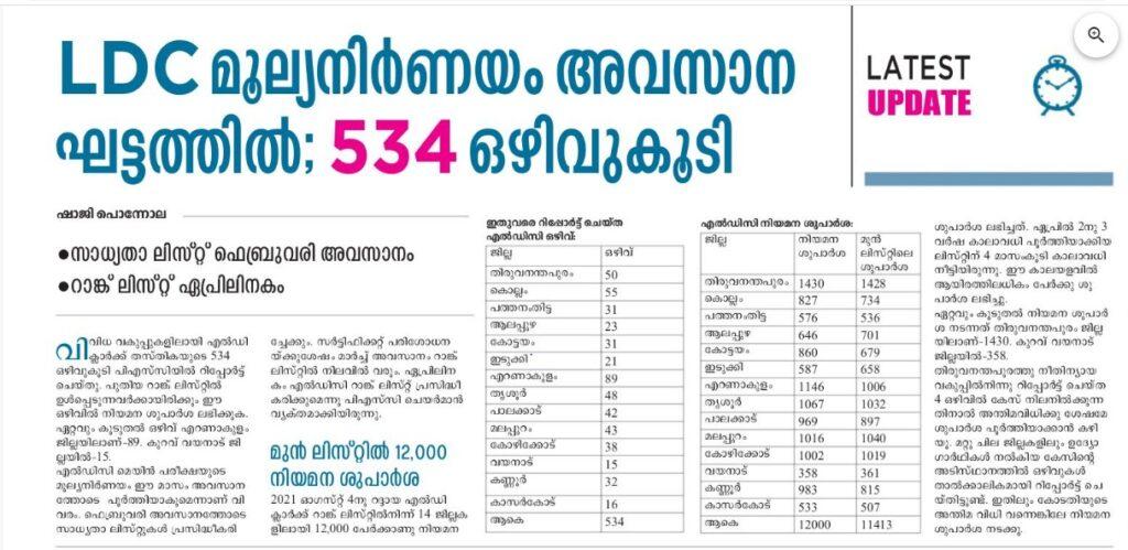 LDC Main Exam Evaluation 2022 in Final Stage