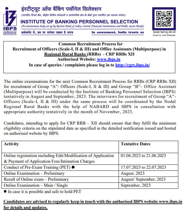 IBPS RRB 2023 Notification