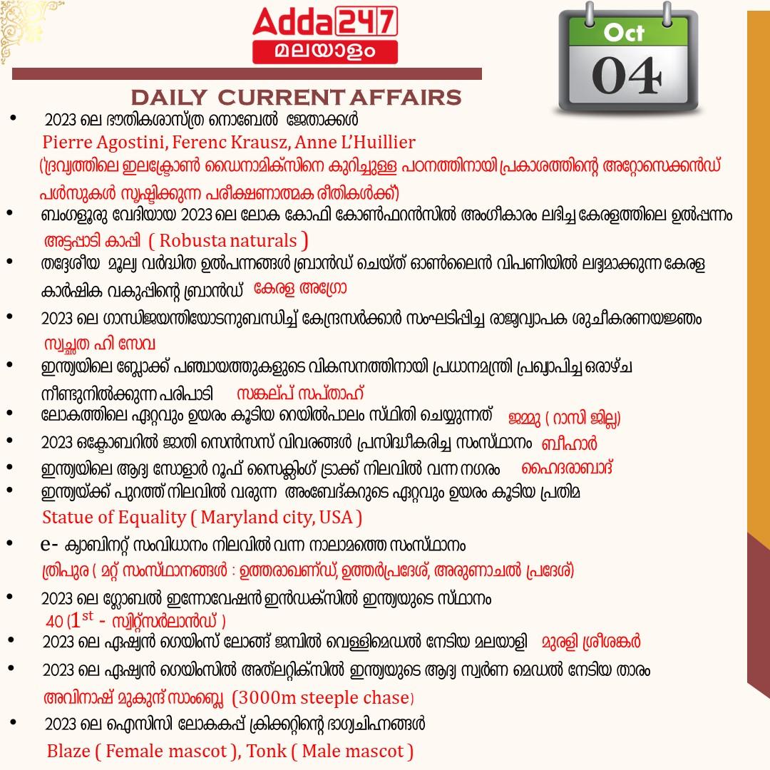 പ്രതിദിന കറന്റ് അഫയേഴ്സ് മലയാളത്തിൽ- 04 ഒക്ടോബർ 2023_3.1