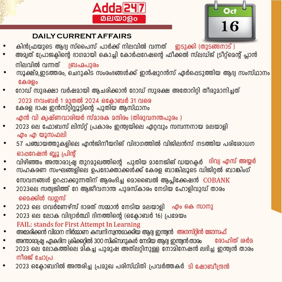 പ്രതിദിന കറന്റ് അഫയേഴ്സ് മലയാളത്തിൽ- 16 ഒക്ടോബർ 2023_3.1
