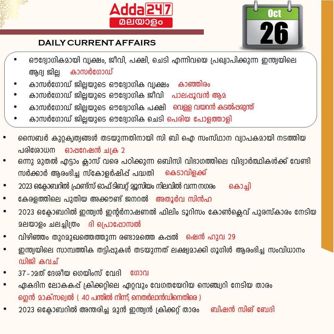 പ്രതിദിന കറന്റ് അഫയേഴ്സ് മലയാളത്തിൽ- 26 ഒക്ടോബർ 2023_3.1