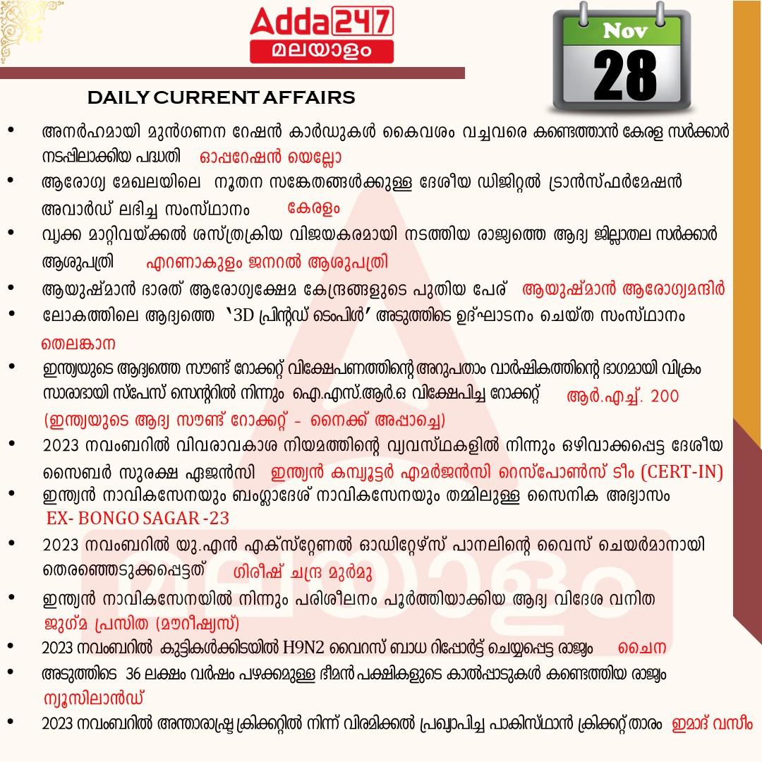 പ്രതിദിന കറന്റ് അഫയേഴ്സ് മലയാളത്തിൽ- 28 നവംബർ 2023_3.1